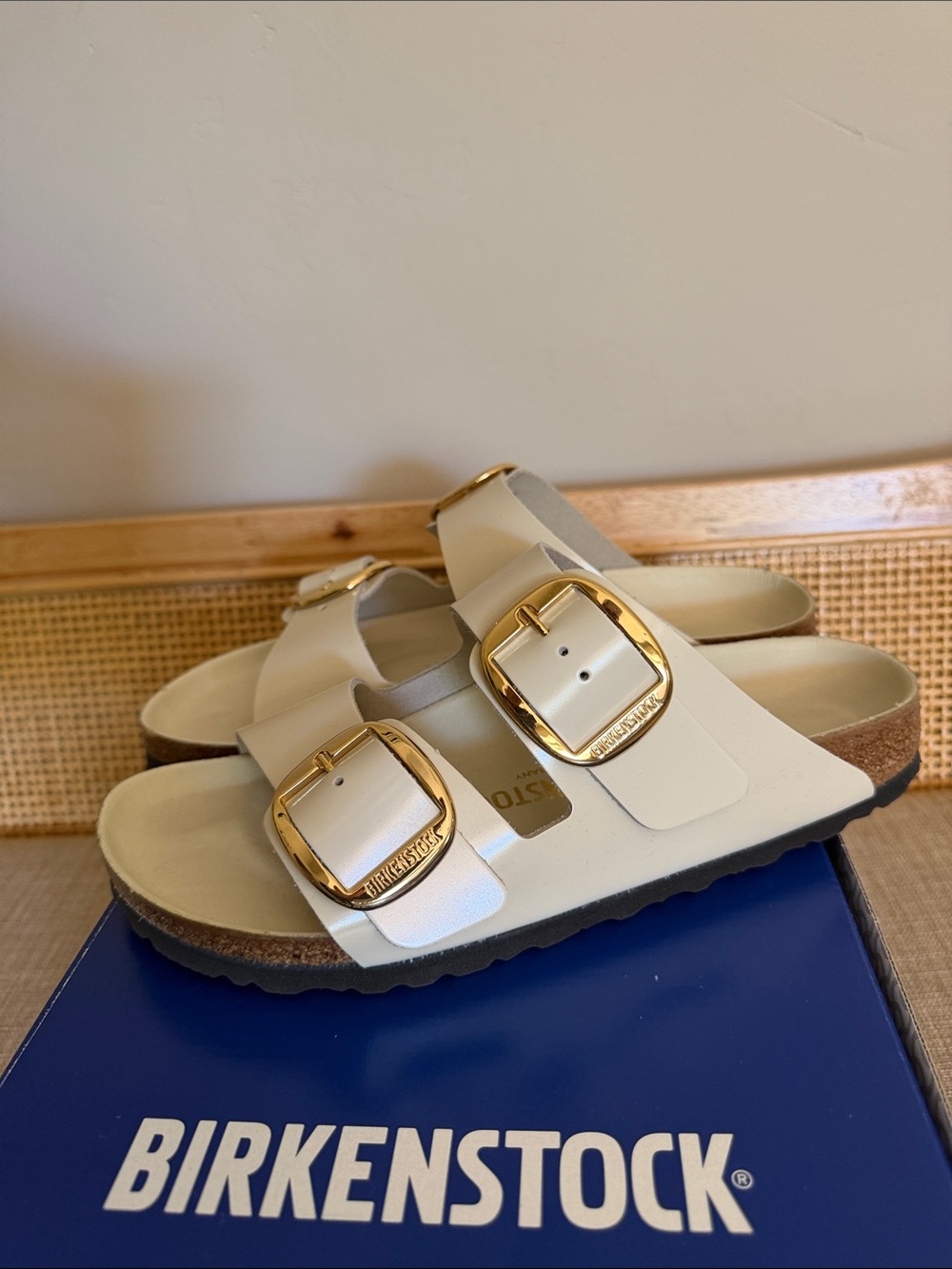 Birkenstock Cream Off white BIG Buckle Arizona Ecru s 39